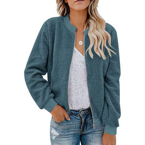 OEM diseño personalizado en blanco al por mayor Sherpa chaqueta polar con cremallera chaqueta personalizada mujer Sherpa chaqueta para la venta - Product Image 1