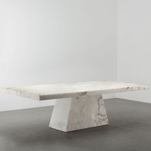 Table à manger ovale moderne en marbre français, îlot de cuisine en granit, comptoir en pierre artificielle, table de salle à manger de luxe légère pour salon - Product Image 1