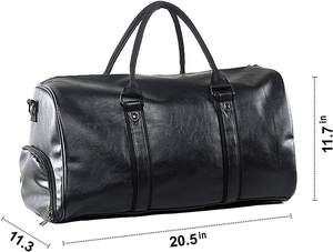 Bolsa de Viaje Extra Grande de Fin de Semana, Personalizada, al por Mayor de Fábrica, con Bolsa para Zapatos, Bolsa de Mano de Cuero - Product Image 4