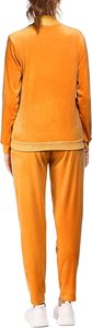 Women's Custom Logo Street 2 Two-Piece <b>Velour</b> Velvet Sweatsuit Sets Solid Tracksuit Logo <b>Hoodie</b> Zipper Long Casual Workout - Product Image 5