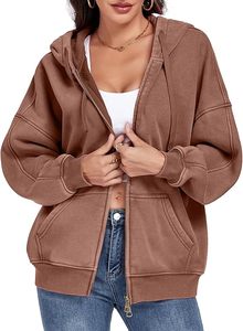 เสื้อฮู้ดในเมืองสำหรับผู้หญิงเสื้อฮู้ดลำลองแบบสวมหัวแนววินเทจซักได้ - Product Image 5