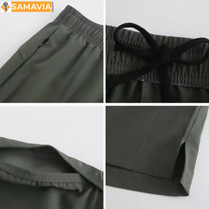 Pantalones cortos de gimnasio de secado rápido para hombre con bolsillos Patrón sólido Ropa deportiva de entrenamiento informal Pantalones cortos deportivos OEM - Product Image 6