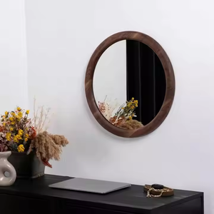 Modern Wall <b>Mirror</b> Made in India with High Quality <b>Wooden</b> <b>Frame</b> <b>Round</b> Wall <b>Mirror</b> by Azora Industries - Product Image 3