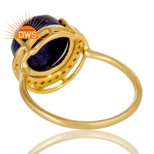 Latest Design Sterling Silver 18K Natural Cz and <b>Lapis</b> <b>Lazuli</b> Gemstone Stackable <b>Ring</b> Custom Jewelry Manufacturer - Product Image 3