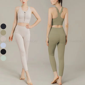 Ensemble de vêtements de sport de yoga deux pièces pour femmes de taille plus vêtements d'entraînement de gymnastique de fitness avec conception de poche arrière - Product Image 1