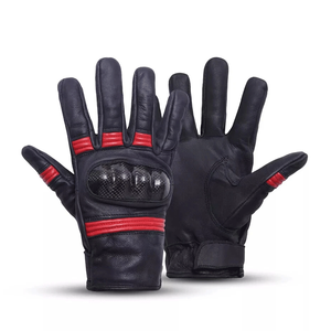 Men's New Red/Black Genuine Leather Breathable Waterproof Winter Sports Motorbike Riding Gloves Unisex - Product Image 1