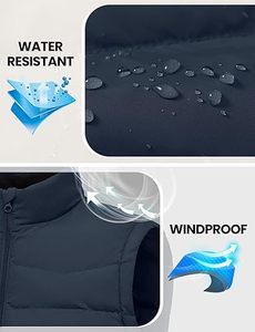 Vente directe d'usine Meilleures ventes Veste d'hiver décontractée pour homme Vêtement d'extérieur de haute qualité Respirant Fermeture éclair personnalisée Col en V Gilet matelassé 100% - Product Image 4