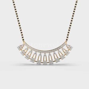 Elegantemente establecido Diamantes de moda Stonewells Compañerismo Diamante Mangalsutra Oro rosa que simboliza la tradición de la boda duradera - Product Image 1