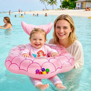 Top Rated 25.6 Inch Infant Pool Float Extra Wide Safety Anti Flip Baby Swim Trainer <b>Inflatable</b> Float for 6 to 36 Months Kids - Product Image 1