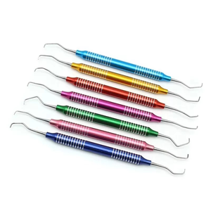 Juego de 7 Curetas Gracey Escaladores Periodontales Mango Hueco Multicolor Instrumentos Dentales para Uso Profesional - Product Image 3