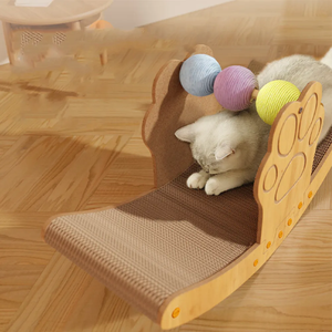 Vietnam berçant chat salon Tunnel hamac lit aire de jeux jouet carton chat grattoir avec boules - Product Image 4