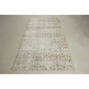 Tapis turc vintage 4,1x7,7 pi (124x234 cm), tapis oriental blanc et marron - Product Image 1