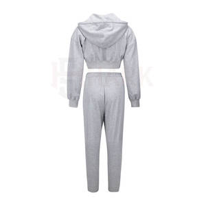 ชุดวอร์มเสื้อครอปสำหรับผู้หญิงเสื้อครอปทำจากผ้าฝ้ายกันลม - Product Image 2