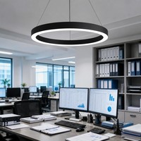 Lustre LED pour bureau de comptabilité, éclairage circulaire de bureau, luminaire suspendu LED rond de 800 mm, équipe financière