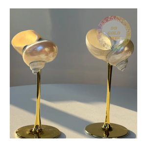 Verres à vin en coquillage naturel en gros-Tasses en coquille de conque faites à la main pour les repas de luxe et la décoration côtière - Product Image 5