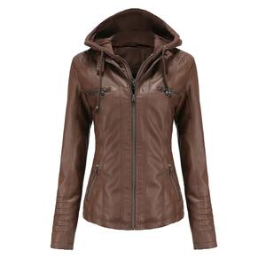 Chaqueta de Motociclista para Mujer, Nueva Colección Otoño 2026, con Capucha, Cierre, Forro de Lana/Poliéster/Lycra y Piel de Oveja, Estilo Urbano, Corte Holgado - Product Image 2