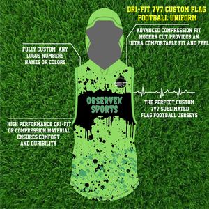 Camisetas y Pantalones Cortos de Flag Football Transpirables Personalizados |   Uniformes de Equipo para Liga y Práctica, Absorbentes de Humedad y de Secado Rápido - Product Image 2