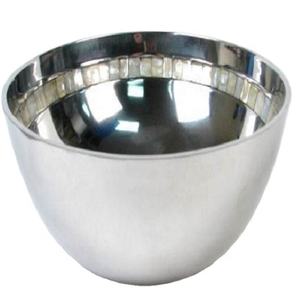 Silver <b>Mirror</b> Polished Soup Bowl With Stainless Steel Metal Decoration <b>Large</b> Food and Salad Serving Bowls At Affordable Price - Product Image 1