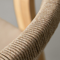Chaise de bar moderne avec structure en teck massif et dossier en corde tressée pour hôtel et salle à manger