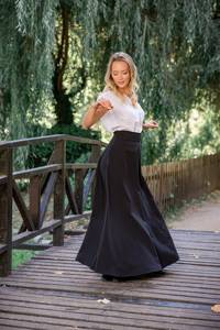 Femmes Vintage été Maxi jupe taille haute ligne victorienne longue jupe Steampunk gothique à volants ourlet robe de bal Sexy naturel - Product Image 3