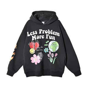 Sweat-shirts à capuche pour hommes avec impression en relief, qualité professionnelle, 100% coton biologique, impression par décoloration, prix usine - Product Image 5