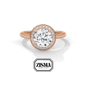 Bague Halo en diamant classique 2ct cultivé en laboratoire DEF VVS IGI certifiée en or 14K 18K 10K ou en argent 925 fournisseur de bijoux de mariage personnalisés - Product Image 3