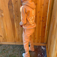 Sudaderas con capucha de algodón de peso pesado personalizadas con hombros caídos, borde cortado, dobladillo crudo, chándal acampanado recortado, Sudadera con capucha de espuma con estampado 3D para hombre