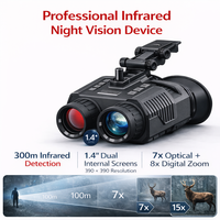 Jumelles de vision nocturne, lunettes de vision nocturne, double écran, vision 3D, dispositif de vision nocturne infrarouge 300 m pour utilisation montée sur casque