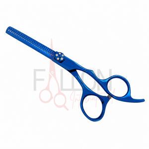 Ciseaux professionnels bleus pour la dégaine des cheveux, en acier inoxydable, pour la texture, ciseaux de barbier et de salon, logo personnalisé, ciseaux de coiffure - Product Image 1
