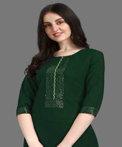 Tendance Nouveau Coton Rayonne et Imprimé Kurti Avec Pantalon Dames Femme Porter Indien Prêt à Porter Meilleur Prix En Gros Surat Ethnique - Product Image 1