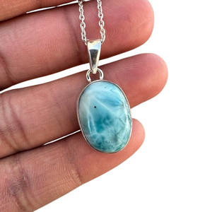 925 Sterling Silver Larimar Gemstone Pendentif Bijoux À La Main En Argent Boho Style Pendentif Bijoux pour Femmes Cadeau De Mariage pour Femme - Product Image 1