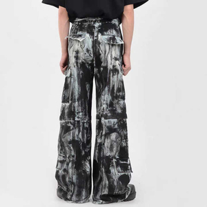 Jeans en denim ample imprimé 2025, fabricant personnalisé, haute qualité, vintage, coupe droite, ample, uni, biologique, automne, été, printemps - Product Image 3