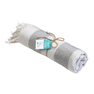 Pareo da Spiaggia Riciclato Eco-Gadget con Frange: Accessorio Sostenibile ed Elegante - Product Image 4