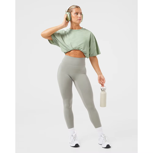 Camiseta transpirable de manga corta para mujer, precio bajo, hecha en fábrica, Material transpirable, camiseta para mujer de talla adulta - Product Image 5