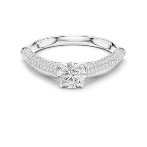 Bague en diamant de laboratoire rond brillant de 1,074 carats pour femme, clarté VVS-VS EF, or 18 carats, 14 carats, 10 carats et argent 925, moissanite - Product Image 1