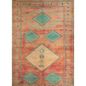 Tapis en laine noués à la main Nuray Pae-4572, motif géométrique abstrait pour entrée et couloir, rectangulaire 9x12 - Tapis Jaipur US Orange Rouge - Product Image 1