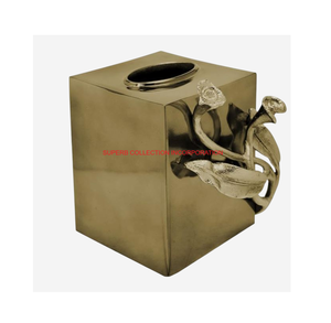 ที่ใส่ผ้าเช็ดปาก Calla Lily แบบวินเทจทำด้วยมืออะลูมิเนียมเคลือบทองคุณภาพระดับดีลักซ์สำหรับตกแต่งบ้านสำนักงานเดสก์ท็อป - Product Image 1