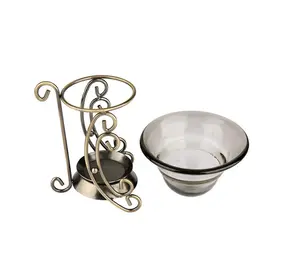 En iyi tedarikçi bronz Vintage Metal çay ışık Tealight mumluk ağda ısıtıcı aromaterapi uçucu yağ yakıcı