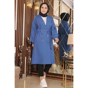 Gabardina Casual para Mujer con Detalle de Botones, Exterior de Cuero Sintético, Temporada Primavera-Invierno, Peso Personalizado, Cuero Genuino Suave, PU, Algodón - Product Image 3