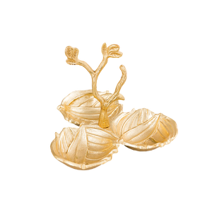 Cuenco para servir de mesa hecho a mano con acabado antiguo dorado, juego articulado de diseño único con Metal para servir ensaladas - Product Image 1