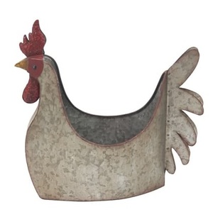 Maceta Vintage galvanizada decorativa para el hogar de alta calidad, maceta galvanizada de gallina decorativa de última mesa para decoración de suelos - Product Image 1