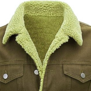 Top qualité 2025 vente en gros hommes hiver Denim veste coupe-vent épais polaire chaud col de fourrure hommes mode veste décontractée - Product Image 3