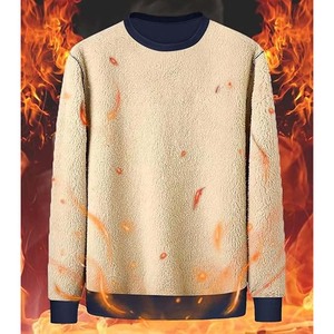 Hombre Casual Cuello Redondo Sudaderas Fleece Forrado Manga Larga Sudadera Tops Loose Fit Pullover Otoño Invierno - Product Image 2