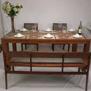 Juego de comedor de grano natural, estética minimalista, rico en marrón, acabado resistente a los arañazos, resistente y resistente | SWT505P6 - Product Image 3