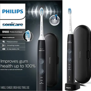 Philips-Sonicare protectiveclean 5100สุขภาพเหงือกแปรงสีฟันไฟฟ้าแบบชาร์จไฟได้สีดำ - Product Image 3