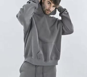 เสื้อฮู้ดโอเวอร์ไซส์สำหรับผู้ชายเสื้อใส่วิ่งแบบกำหนดเองใหม่เสื้อฝึกแบบสวมหัวผ้าคอตตอน - Product Image 1