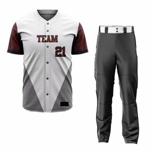 Paquet d'uniformes de baseball en polyester 100% respirant à séchage rapide avec logo personnalisé Ensemble de vêtements de sport avec motifs personnalisés - Product Image 1