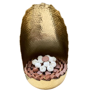 Best Quality Hammered Metal Serving Bowl Eco-Friendly Fancy <b>Chocolate</b> Platter for Hotel Candies <b>Weddings</b> and Party Events - Product Image 1