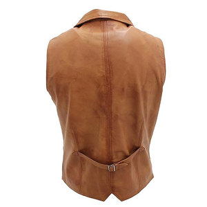 Produit le plus vendu Gilet en cuir PU pour hommes dans un style différent pour les hommes Gilet en cuir de couleur unie pour l'extérieur - Product Image 2