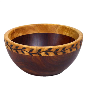 Best Mango Wooden Natural Color Kitchenware <b>Dinnerware</b> Stylish Wood Bowl Decorative Tabletop Food Serving Bowl - Product Image 1